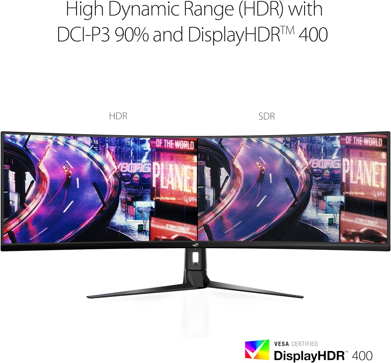 ASUS ROG Strix XG49VQ 49” Curved Gaming FreeSync Monitor 144Hz Dual Full HD HDR Eye Care with DP HDMI Black