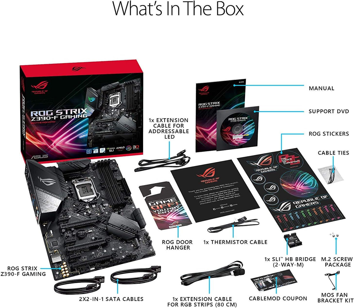 ASUS ROG Strix Z390-F Gaming Motherboard LGA1151 (Intel 8th and 9th Gen) ATX DDR4 DP HDMI M.2 USB 3.1 Gen2 Gigabit LAN