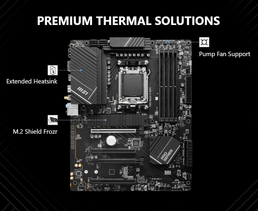 INLAND MSI PRO B650-P WiFi Motherboard with AMD Ryzen 5 7600X 6-Core Desktop Processor (AMD AM5, ATX, DDR5, PCIe 4.0)