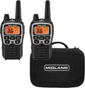 Midland T77VP5 X-TALKER Long Range Walkie-Talkie FRS Two-Way Radio for Camping Overlanding NOAA Weather Scan + Alert, 121 Privacy Codes - Includes Carrying Case & Headset Black/Silver, 2 Radio Bundle