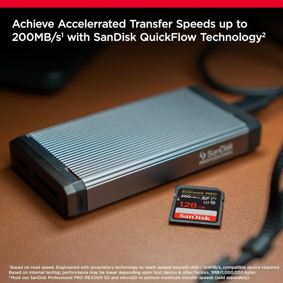 SanDisk Extreme PRO 128GB 2-Pack UHS-I U3 SDXC Memory Card + Green Extreme USB 3.0 Type-A and Type-C OTG Card Reader