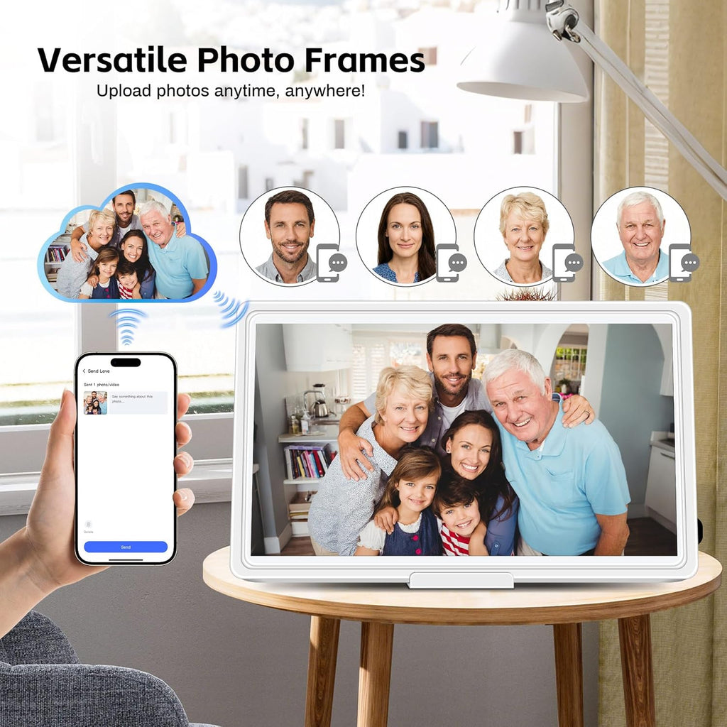 Digital Calendar 15.6", Touch Screen Electronic Calendar & Planner Wall Mountable, Instant Phone Sync, Photo Gallery, Custom Lists, Task Charts, Family Calendar for Home Office Organization