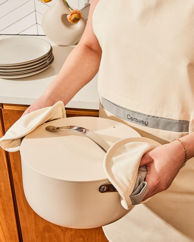 Caraway Nonstick Ceramic Dutch Oven Pot with Lid (6.5 qt, 10.5") - Non Toxic, PTFE & PFOA Free - Oven Safe & Compatible with All Stovetops (Gas, Electric & Induction) - Sage