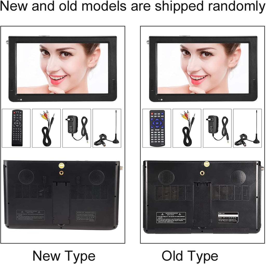 10 inch Portable TV ATSC Digital Television 16:9 TFT LED 1080P HDMI Video Player with USB/TF Card Slot Built in Rechargeable Battery for Home Car Outdoor Travel (01)