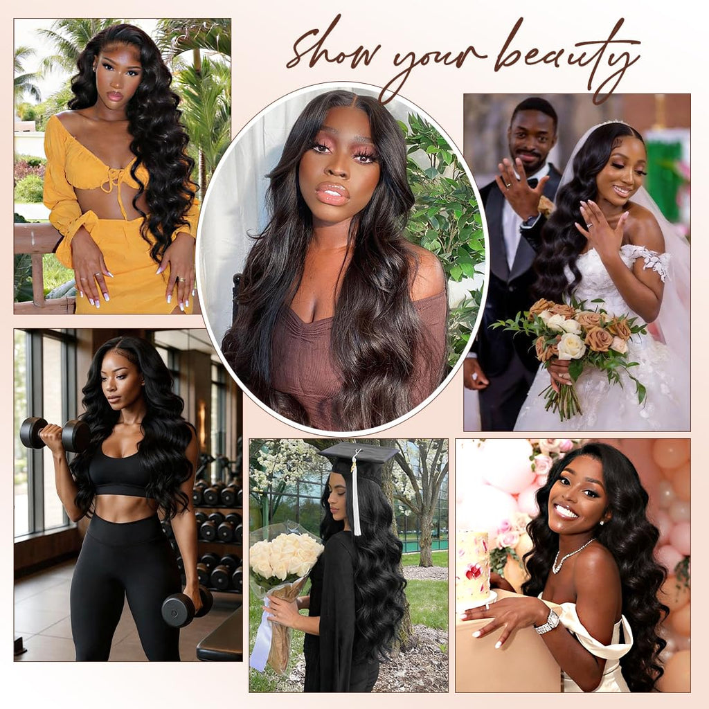 16A Raw Brazilian Body Wave Bundles Human Hair, 100% Unprocessed Virgin Remy Hair, Double Wefts, Silky Soft Glossy, Triple Lifespan, Natural Black 18 20 22 Inch