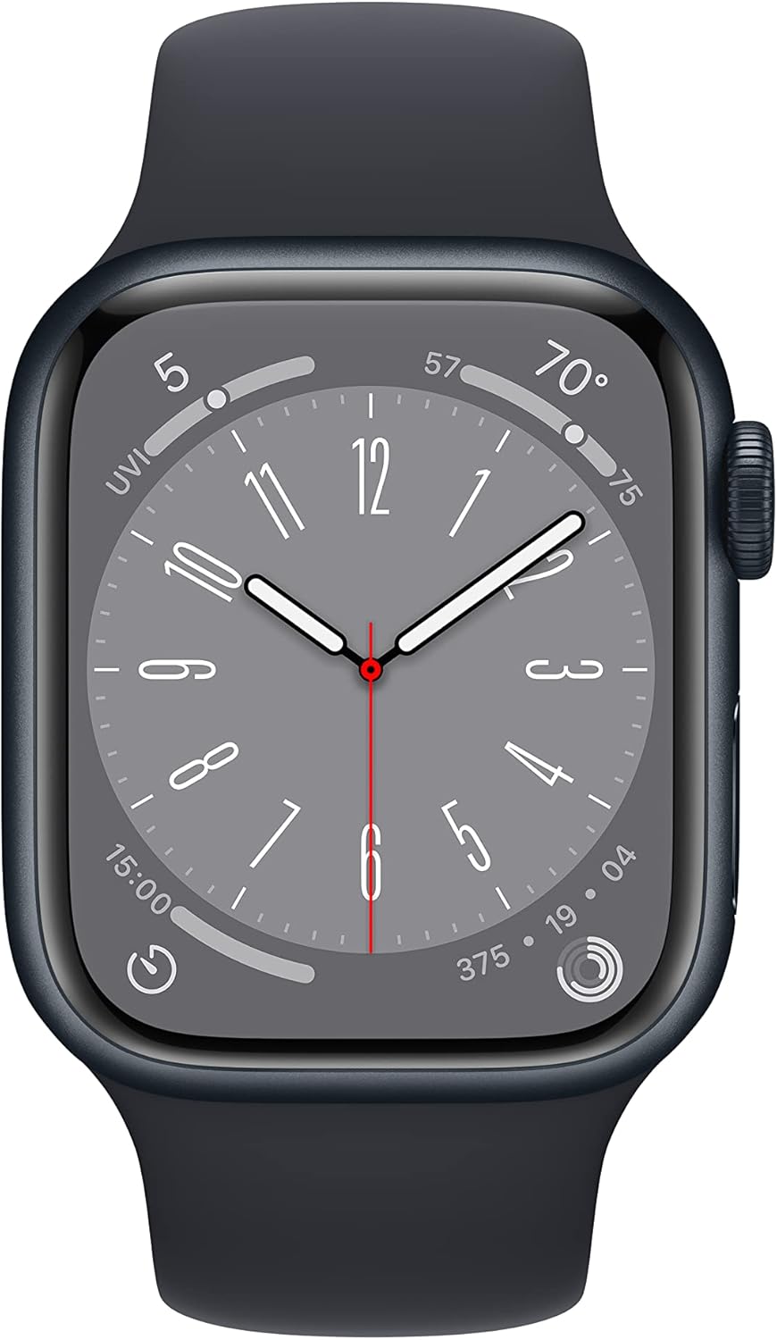 Apple Watch Series 8 (GPS, 41MM) - Midnight Aluminum Case with Midnight Sport Band S/M (Renewed Premium)
