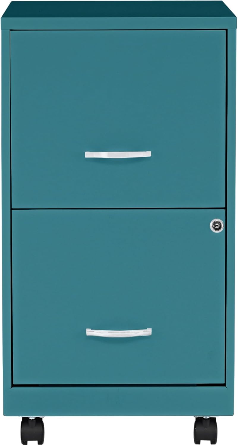 Lorell LYS SOHO File/File Mobile Cabinet, Teal