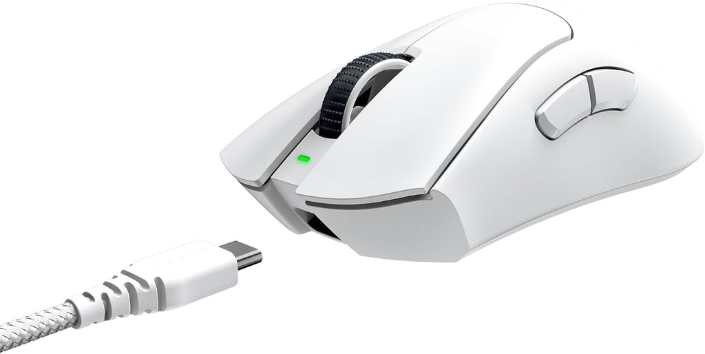 Razer DeathAdder V3 Pro Wireless Gaming Mouse: 64g Lightweight Ergonomic - 30K DPI Optical Sensor - Gen-3 Optical Switches - 8 Programmable Controls - Up to 90 Hr Battery - White