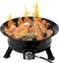 Flame King Smokeless Propane Fire Pit, 24-inch Portable Firebowl, 58K BTU with Self Igniter, Cover, & Carry Straps for RV, Camping, & Outdoor Living