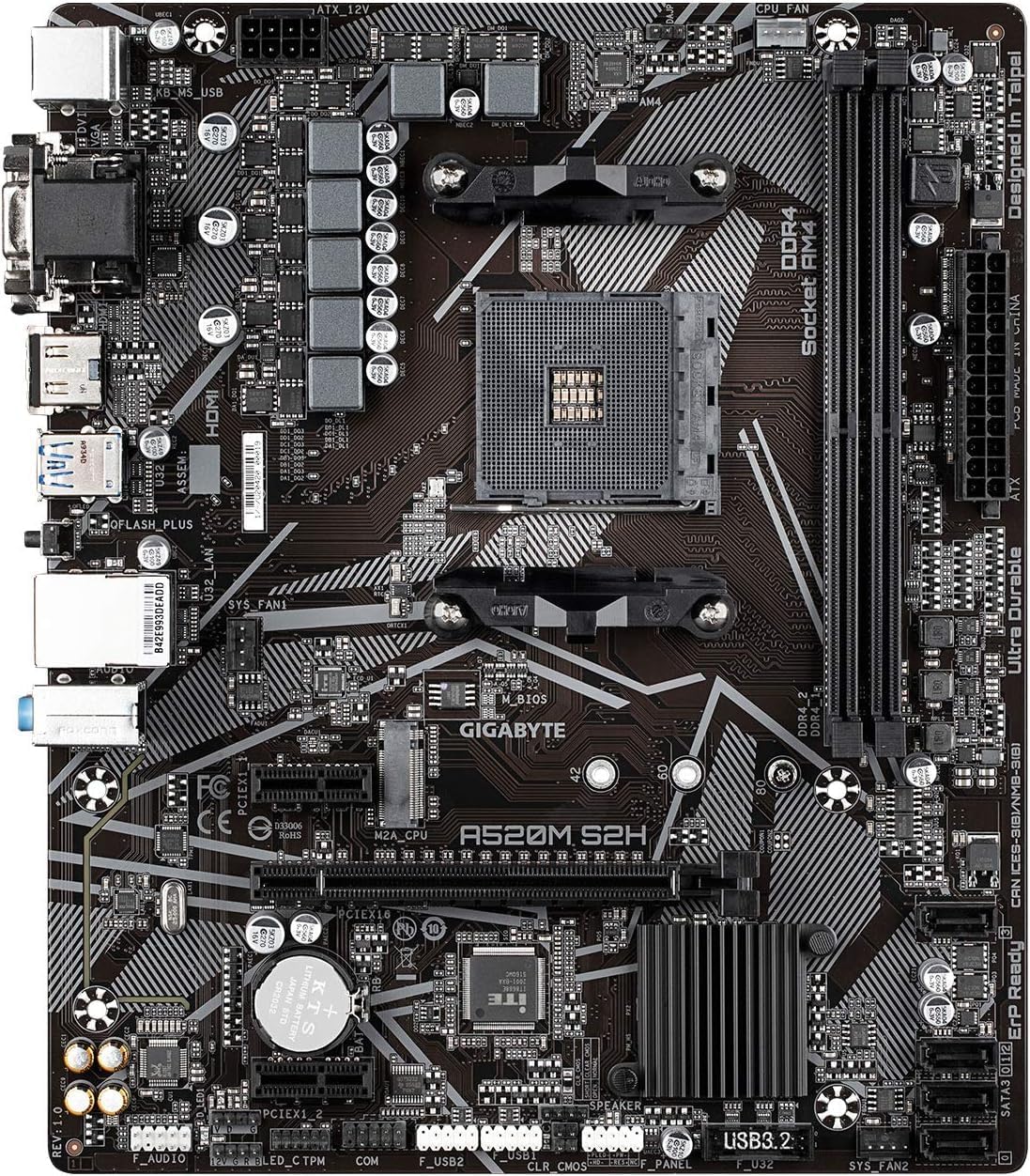 Micro Center AMD Ryzen 5 4500 Desktop Processor with Gigabyte A520M S2H Micro ATX Motherboard(AM4, DDR4, NVMe PCIe 3.0 x4 M.2, Q-Flash Plus, RGB Fusion 2.0)