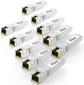 10-Pack 10Gb SFP+ to RJ-45 Module Transceiver 98Ft (30m), 10 Gigabit SFP+ Copper Ethernet CAT6a Transceivers Compatible with 5Gb/ 2.5Gb/ 1Gb, NOT Compatible with Brand HP, Dell, Aruba, H3C