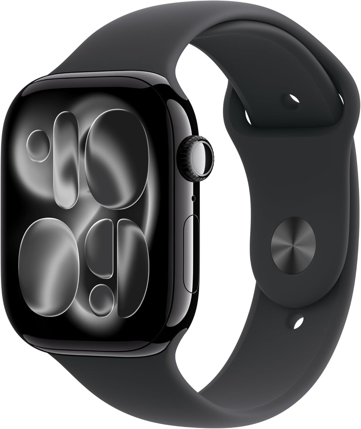 Apple Watch Series 11 GPS 46mm Smartwatch with Jet Black Aluminum Case with Black Sport Band - M/L. Sleep Score, Fitness Tracker, Health Monitoring, Always-On Display, Water Resistant