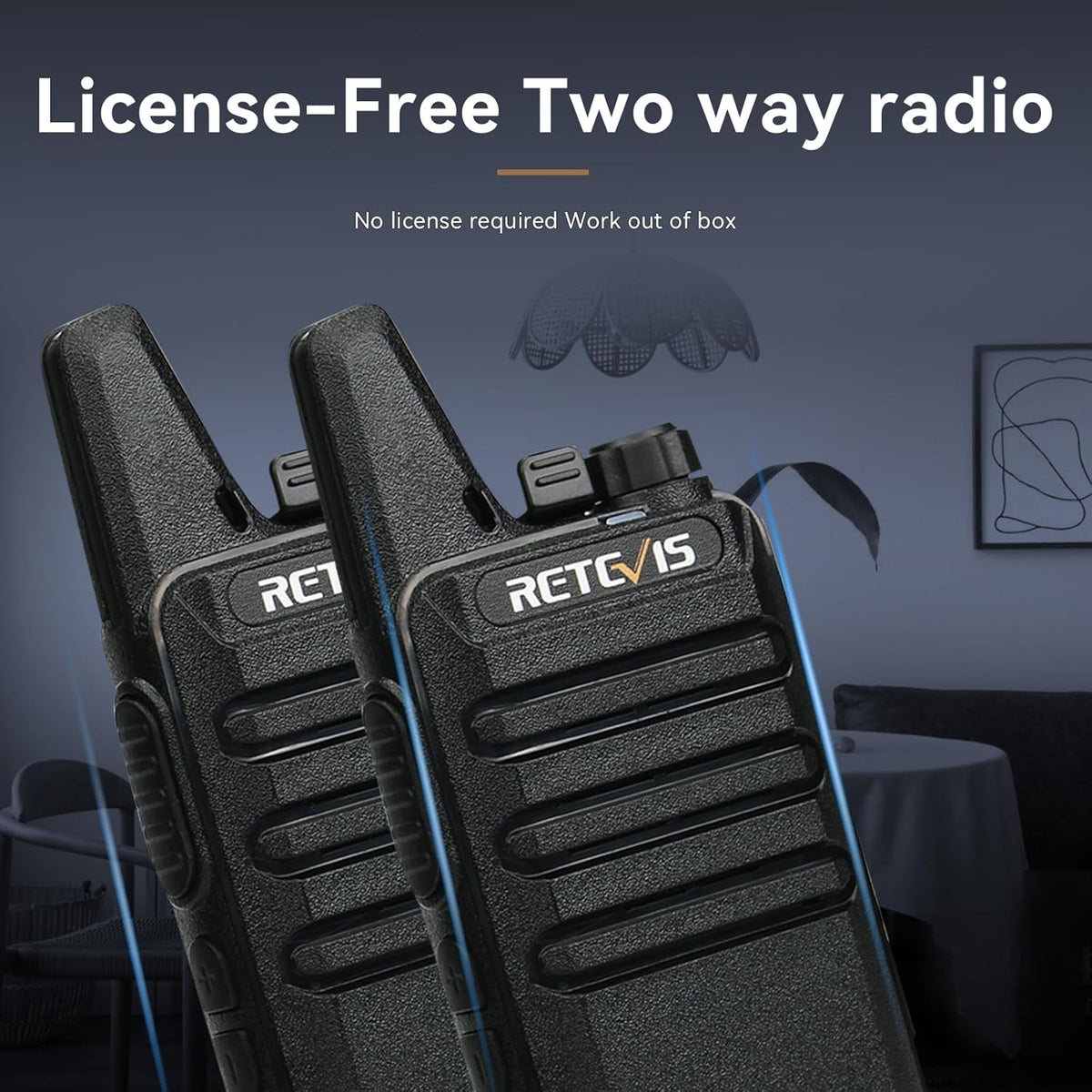 Retevis RT22 Walkie Talkies Rechargeable,Long Range Two Way Radio,2 Way Radio for Adults, Handsfree VOX Mini, for Business Office School Church Restaurant Retail(Black,10 Pcs, 5 Box)