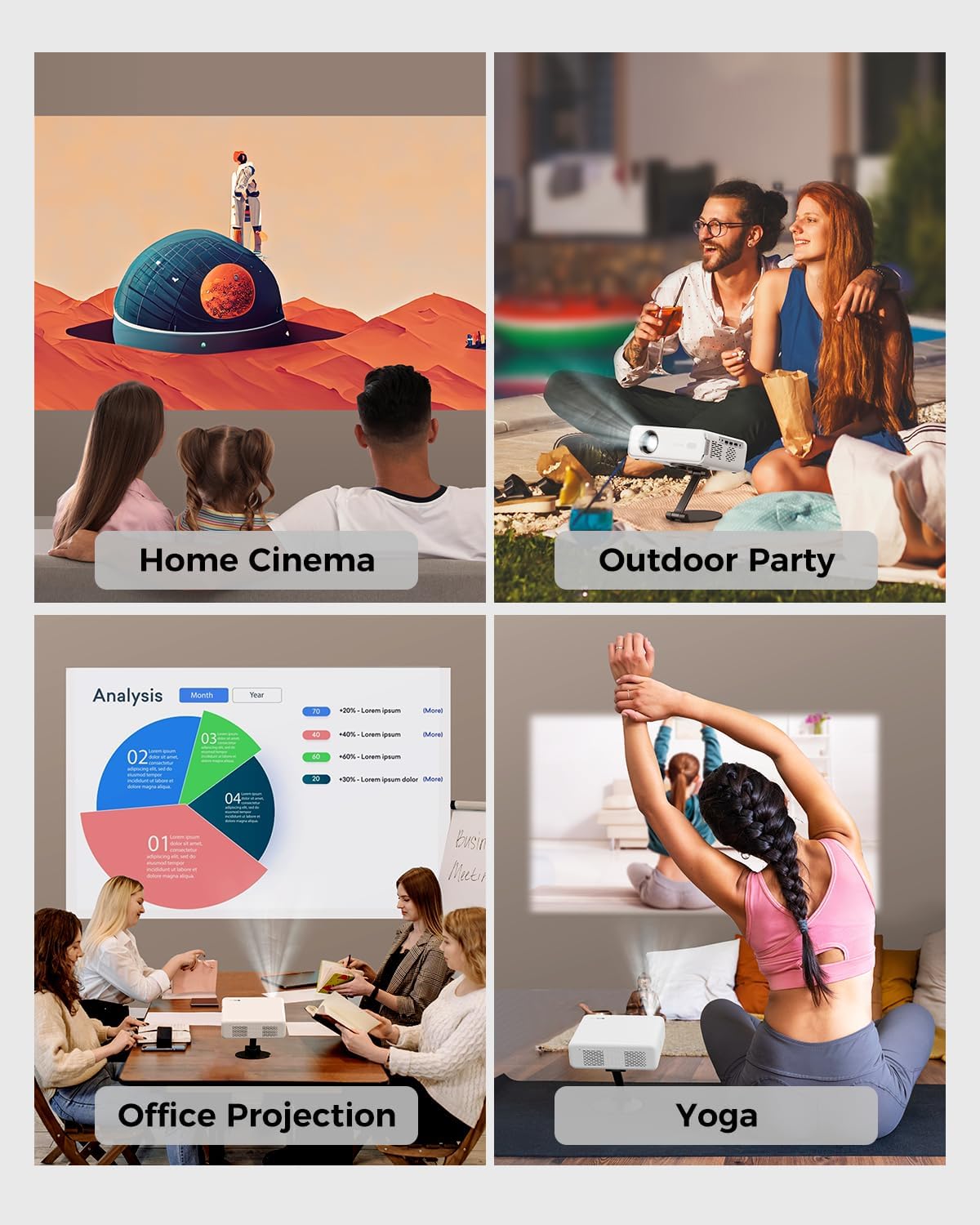 Aurzen D1R Cube Projector Bundle with Foldable Stand, Ultra-Compact with Easy Setup, 180° Rotation, Compatible with TMY, HAPPRUN, Yaber, Epson & Most Projectors (¼-Inch Screw, Only Stand)