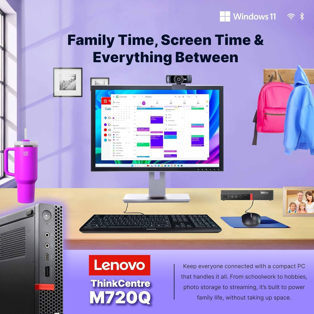 Lenovo M720Q ThinkCentre Mini PC | Windows 11 Pro | Intel i5-8400T | 32GB RAM + 1TB NVME | 5G WiFi + BT | Home or Office Micro Desktop Computer (Renewed)