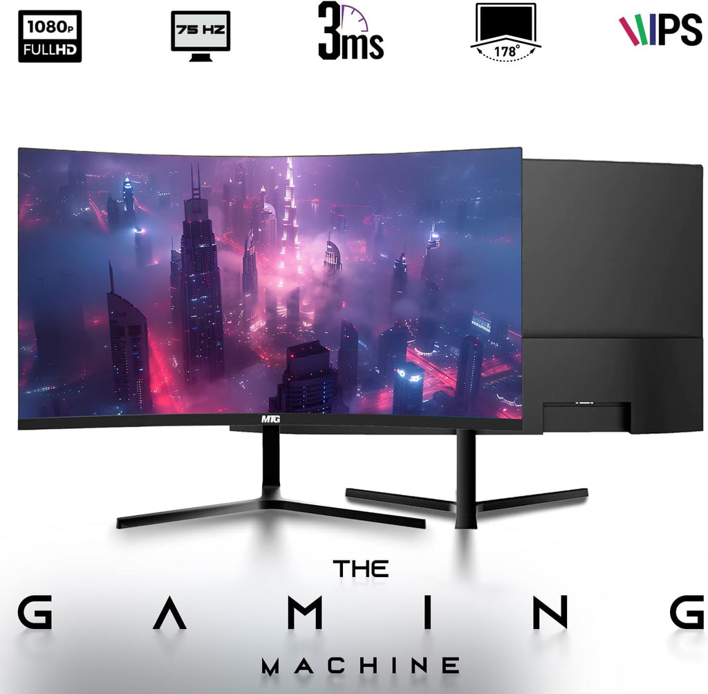 HP Gaming PC Desktop Computer – AMD Pro A10-9700,GT 1030 Graphics,8GB RAM,512GB SSD,32 Inch Curved Monitor,RGB Keyboard with AI Copilot,Mouse,WiFi,RGB Headphone,Windows 11(Renewed)