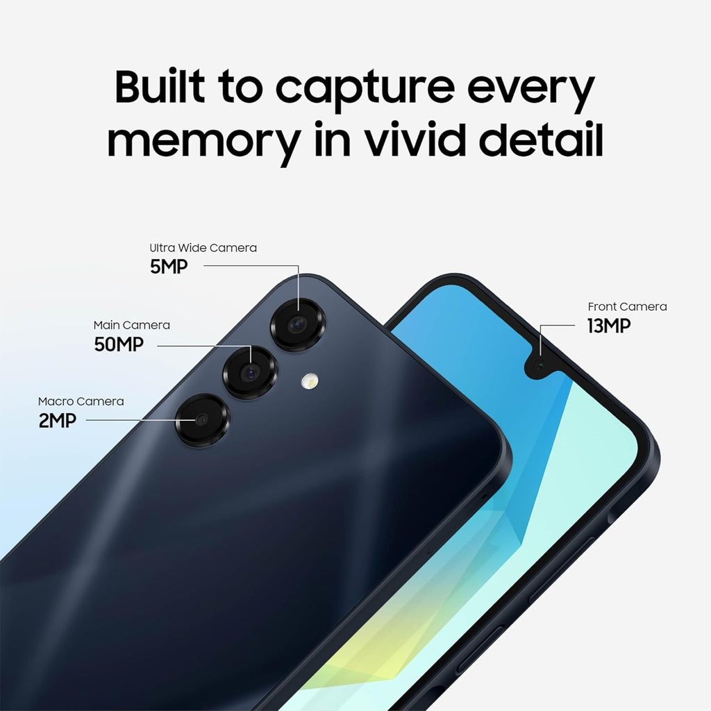 Samsung Galaxy A16 5G 128GB Cell Phone, Unlocked Android Smartphone, Large AMOLED Display, Durable Design, Super Fast Charging, Expandable Storage, US Version, 2025, Blue Black (Renewed)