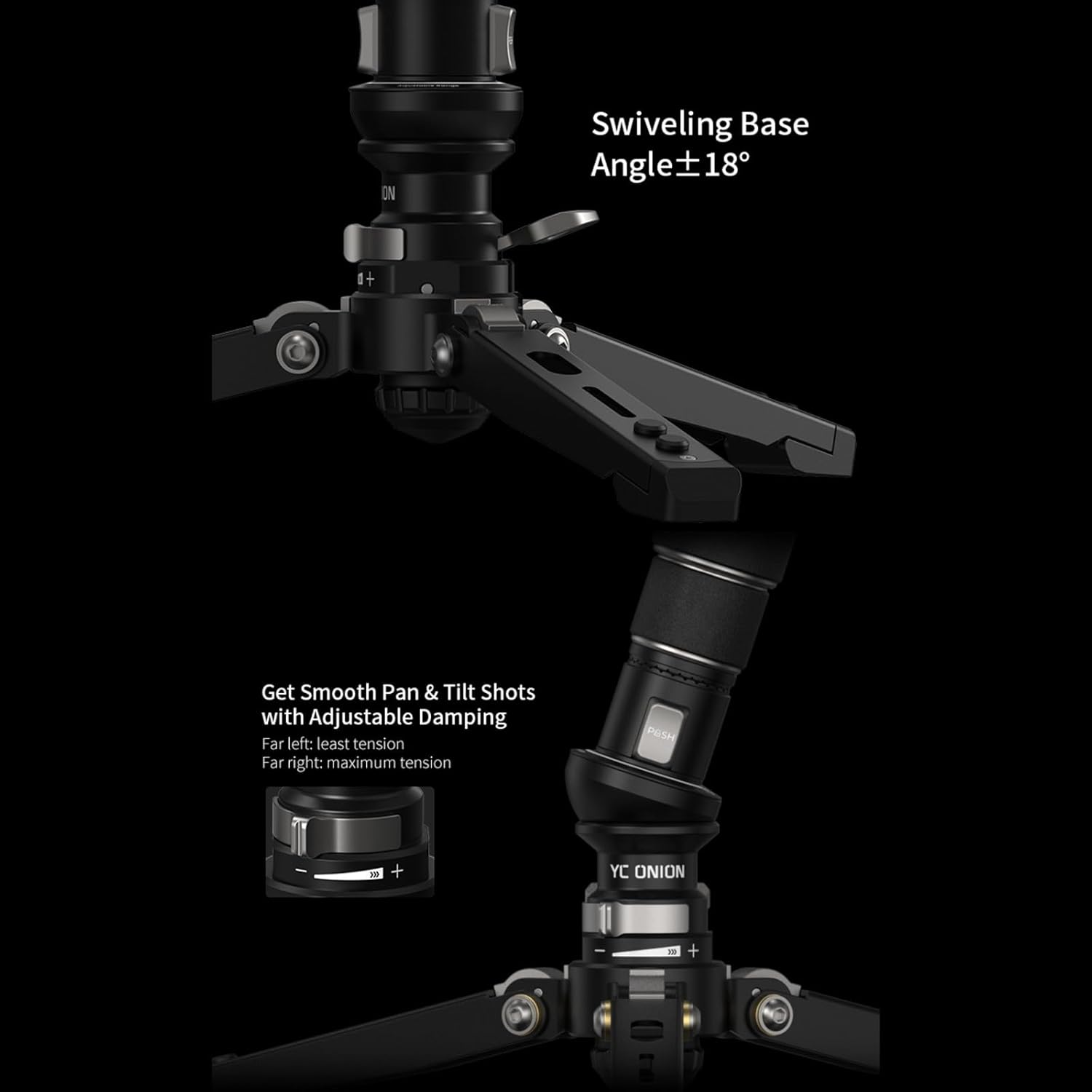 YC Onion Pineta Pro Carbon Fiber Monopod with Pedal Base, Light Stand Lightweight Travel Monopod with Quick Release Plate for Sony Canon Nikon DSLR Cameras, Gimbal and etc Max Load 11lb/5Kg