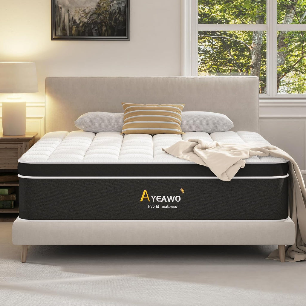 King Size Mattress 12 Inch, Premier King Bed Mattress in a Box with Gel Memory Foam & Pocket Springs for Pressure Relief & Motion Isolation, 365-Night Trial, CertiPUR-US, Upgraded Support