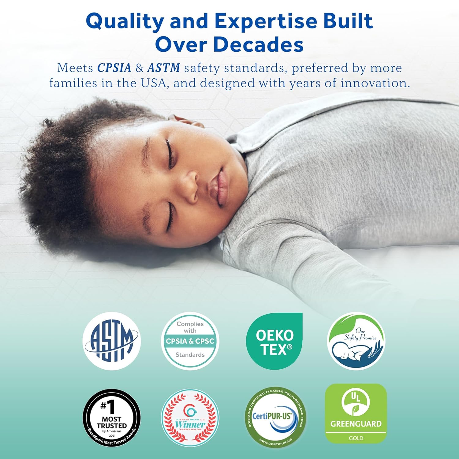 Sealy Baby 2 Cool 2 Stage Breathable Crib Mattress GREENGUARD Gold Certified, Made in USA, Premium Extra Firm Cooling Foam, Toddler Bed Fit, Non Toxic, Safety & Quality Tested, 52x28"