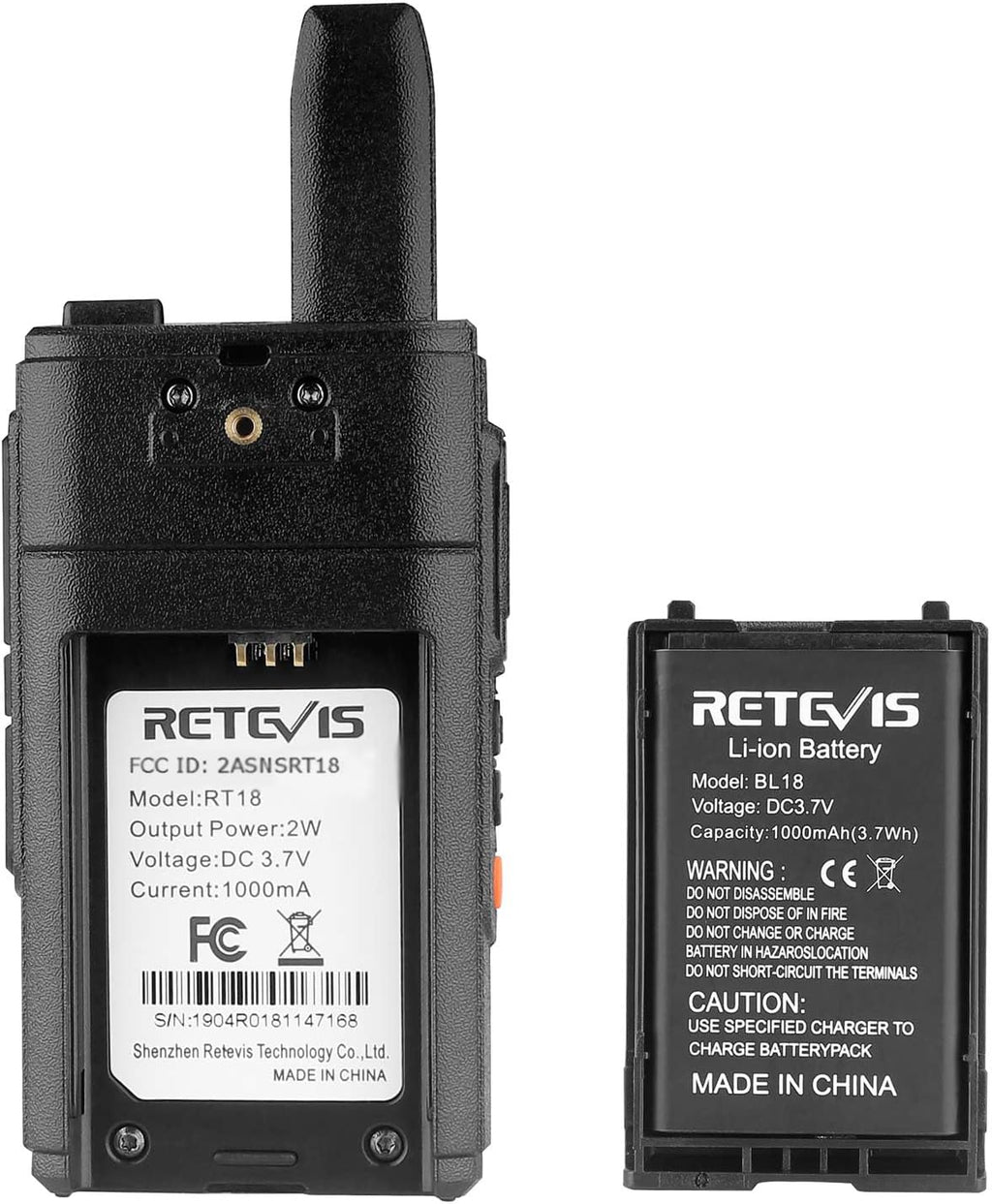Retevis RT18 Walkie Talkies with Earpiece,2 Way Radios Long Range,Dual PTT,Short Antenna,Center Led, Compact, Rechargeable Two Way Radio for Adults Healthcare School Automotive Restaurant (10 Pack)