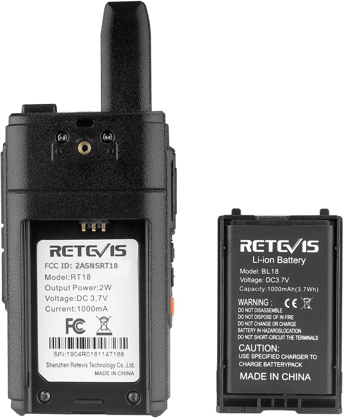 Retevis RT18 Walkie Talkies with Earpiece,2 Way Radios Long Range,Dual PTT,Short Antenna,Center Led, Compact, Rechargeable Two Way Radio for Adults Healthcare School Automotive Restaurant (10 Pack)