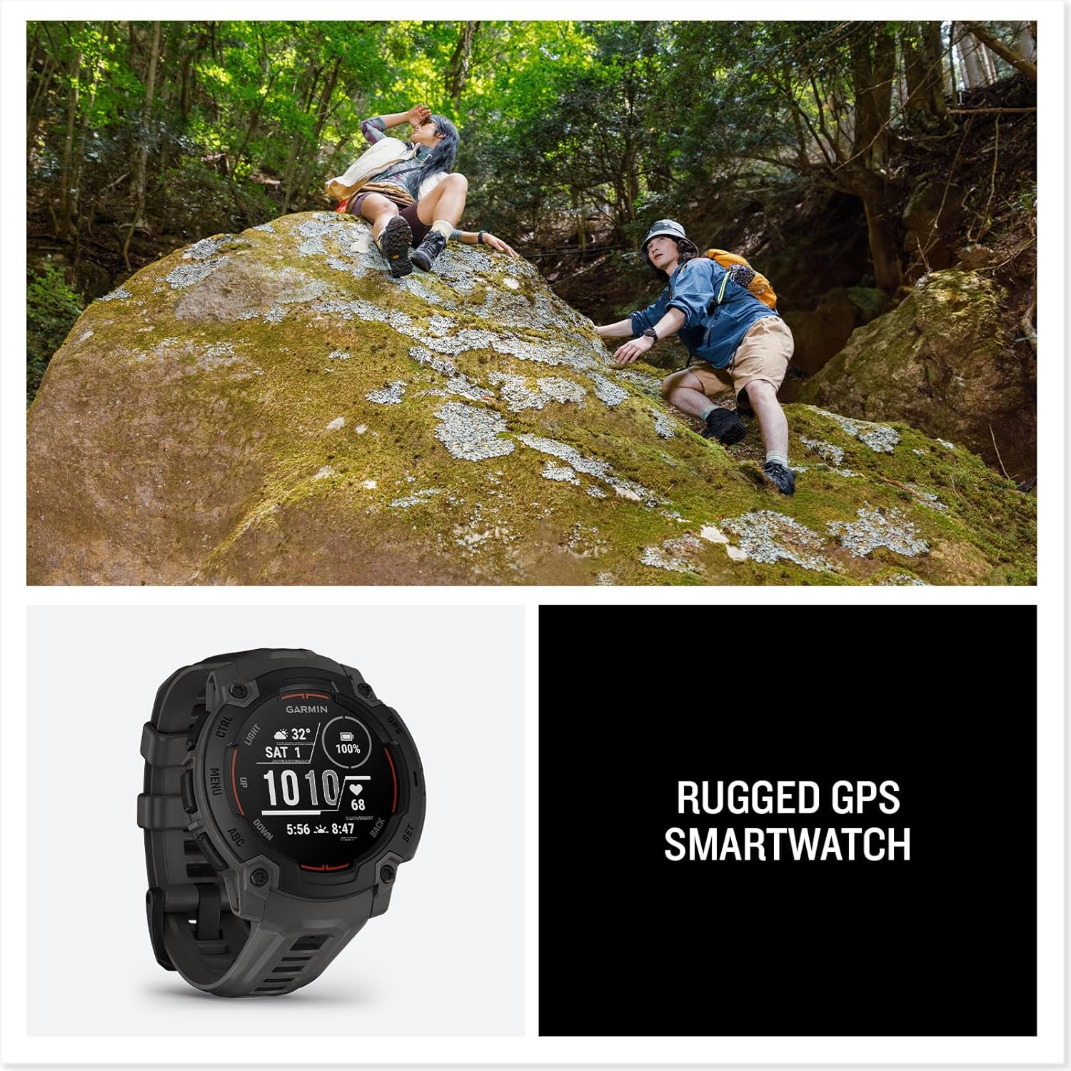 Garmin Instinct® E 45mm, Rugged Outdoor GPS Smartwatch, 24/7 Health Monitoring, Wrist-Based Heart Rate, Up to 16 Days of Battery Life, Charcoal