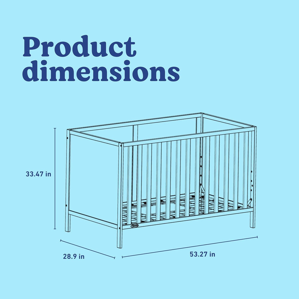 Graco Theo 3-in-1 Convertible Baby Crib - GREENGUARD Gold Certified, Converts to Toddler Bed & Daybed, Fits Standard Full-Size Baby Crib Mattress, 4 Adjustable Mattress Heights (Driftwood)