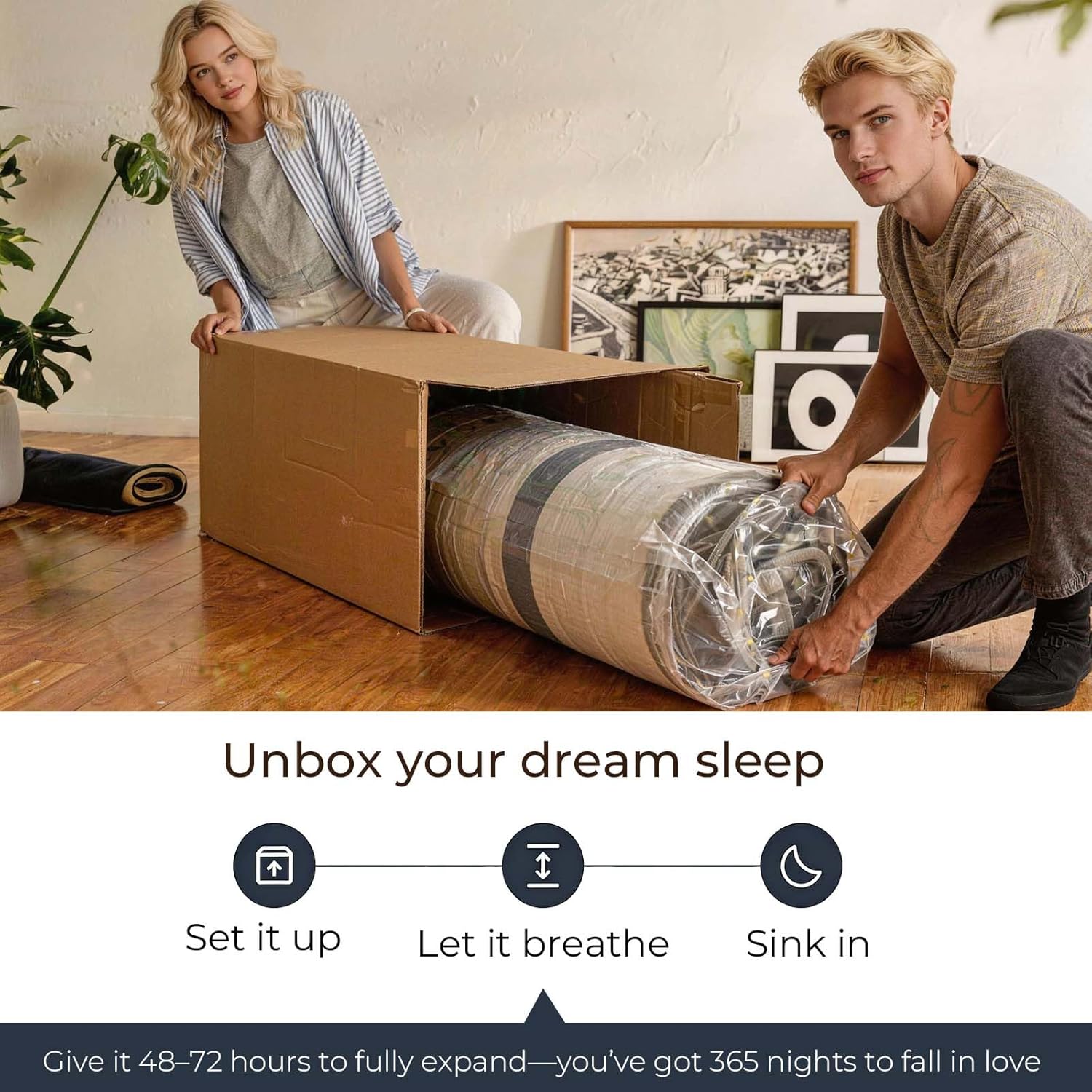 Queen Mattress 12 Inch Mattress Hybrid with Memory Foam and Pocket Springs for Motion Isolation Breathable and Cooling Comfort Medium Firm Support Fiberglass Free 365-Night Trial