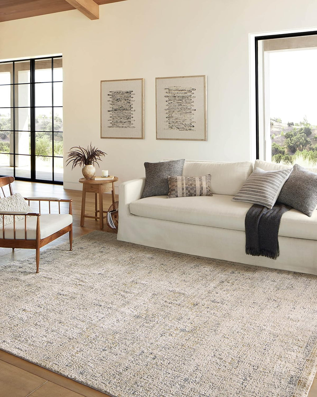 Loloi Amber Lewis Alie Collection ALE-02 Sand/Sky 7'-10'' x 10', .13'' Pile Height, Area Rug