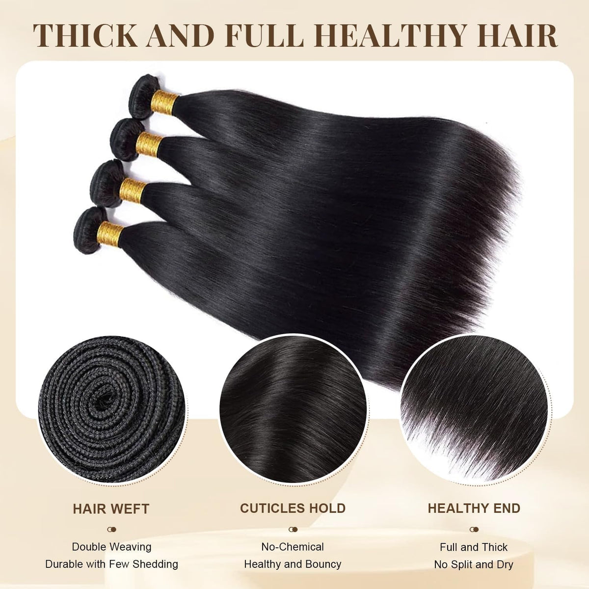 12A Human Hair Bundles 22 24 26 28 Inch Straight 4 Bundles Human Hair 100% Unprocessed Brazilian Remy Virgin Hair Extensions Raw Quick Weave Sew In Straight Hair Extensions