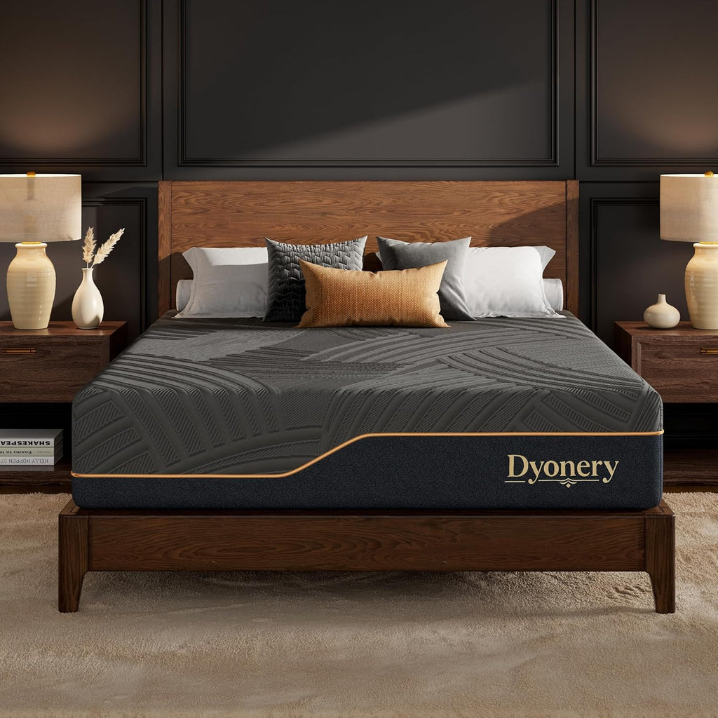 Dyonery Twin XL 12 Inch Cooling Copper Gel Memory Foam Mattress - Fiberglass Free, Back Pain Relief, Foam Made in USA, Firm