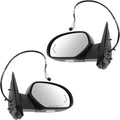 TRQ Driver and Passenger Side Mirror Assembly 2 Piece Set Power Heated No Memory Black Compatible with 2007-2013 Chevy Avalanche Suburban 2007-2014 Suburban GMC Yukon Yukon XL 1500