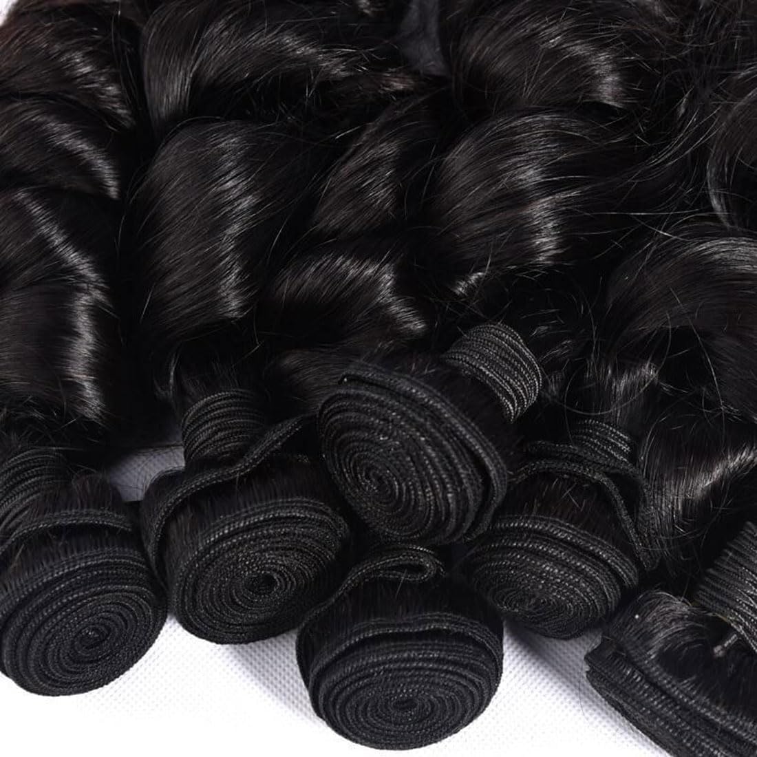 12A Human Hair Bundles 18 20 22 24 Inch Raw Body Wave 4 Bundles Human Hair 100% Unprocessed Brazilian Virgin Hair Quick Weave Extensions Natural Black