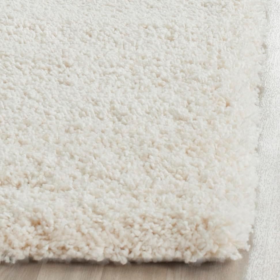 SAFAVIEH Milan Shag Collection Area Rug - 8' x 10', Ivory, Solid Design, Non-Shedding & Easy to Clean, Plush Thick Pile, Ideal for Living Room, Bedroom (SG180-1212)