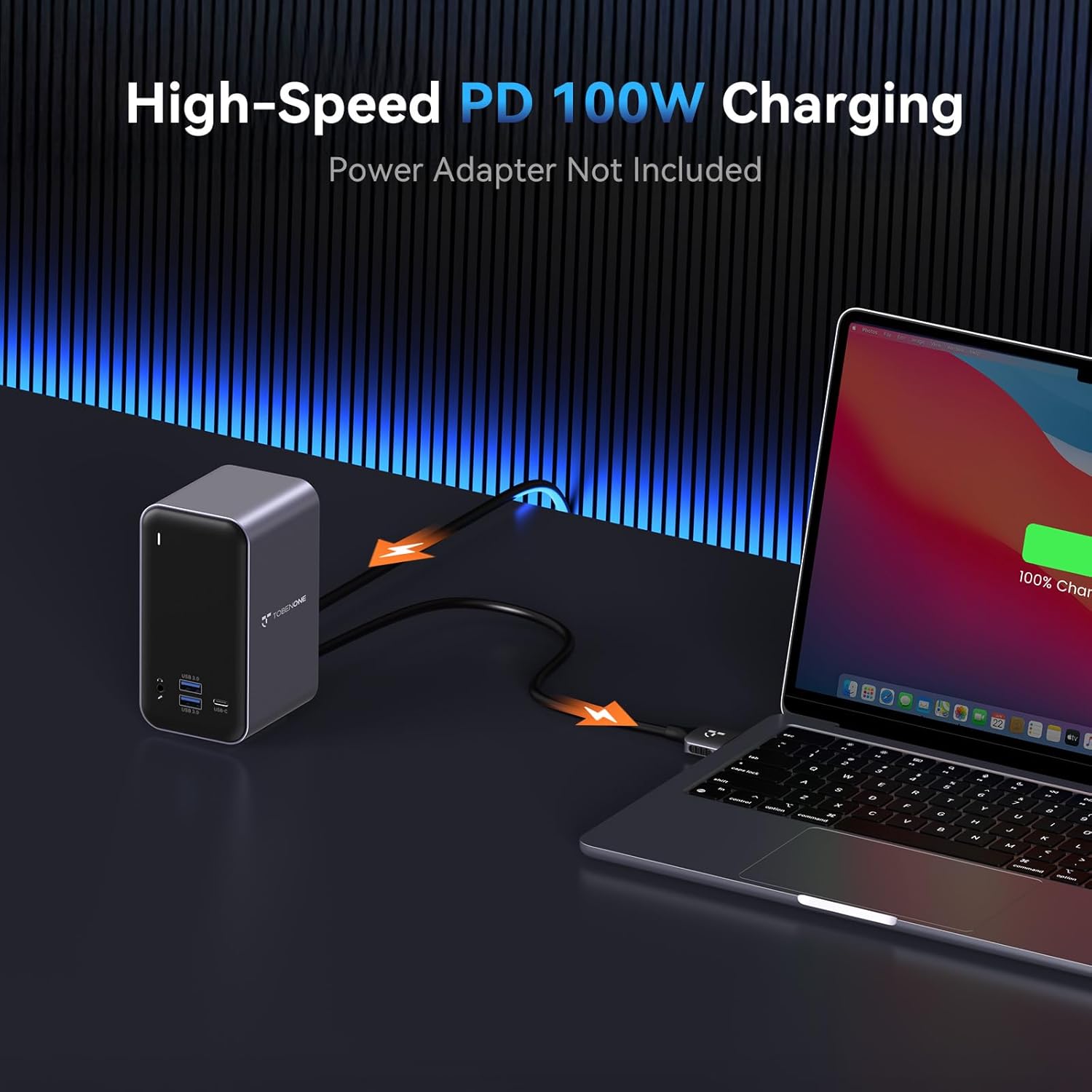 TobenONE 16-in-2 MacBook Docking Station Dual 4K@60Hz, USB C Dock with 2 HDMI/7 USB/Ethernet, for Business Users Home & Office Dual Monitor Setup