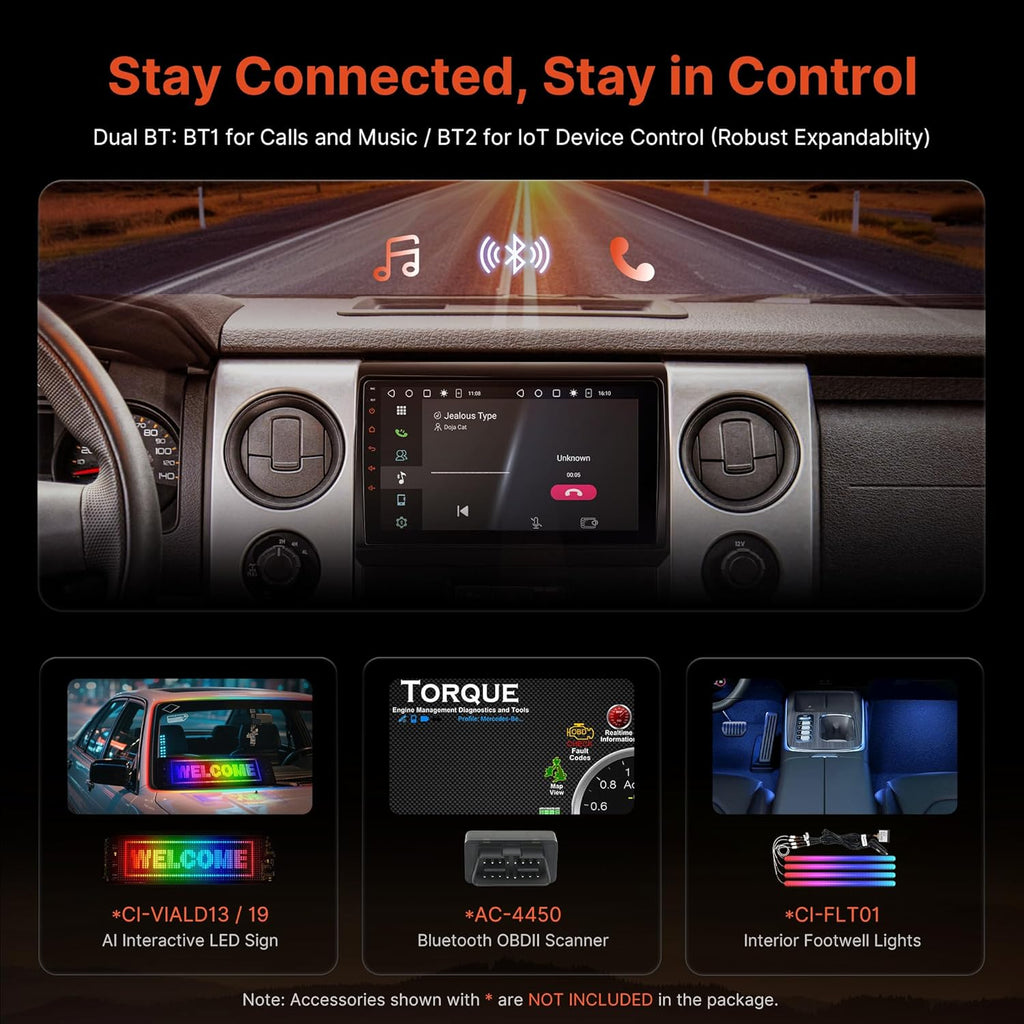ATOTO S8 Android Radio Replacement for Ford F150 (2009–2012) with A/C, 9 Inch Car Stereo Touch Screen with 4G LTE, Wireless CarPlay&Android Auto, 32EQ, DSP, 4G+32G, Dual BT, S8F1509ADM