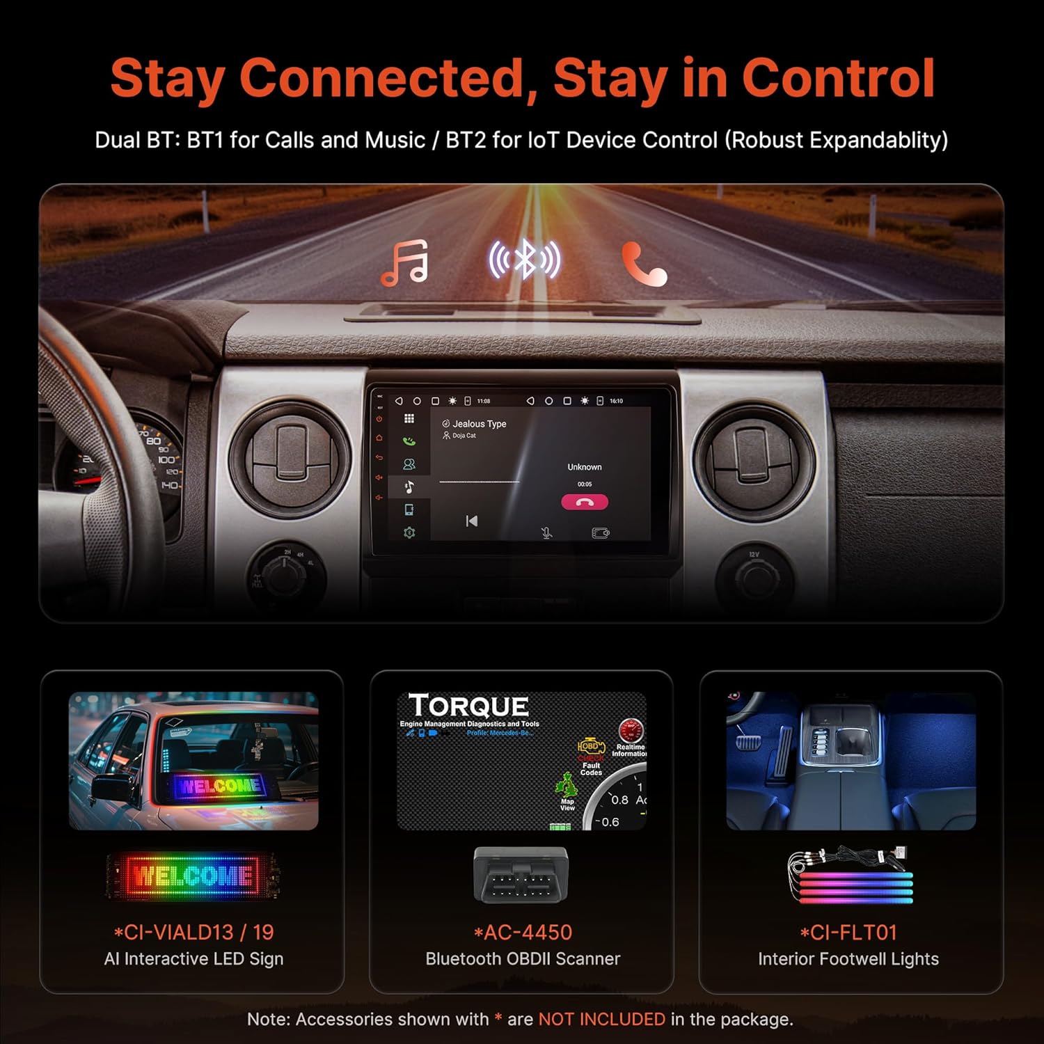 ATOTO S8 Android Radio Replacement for Ford F150 (2009–2012) with A/C, 9 Inch Car Stereo Touch Screen with 4G LTE, Wireless CarPlay&Android Auto, 32EQ, DSP, 4G+32G, Dual BT, S8F1509ADM