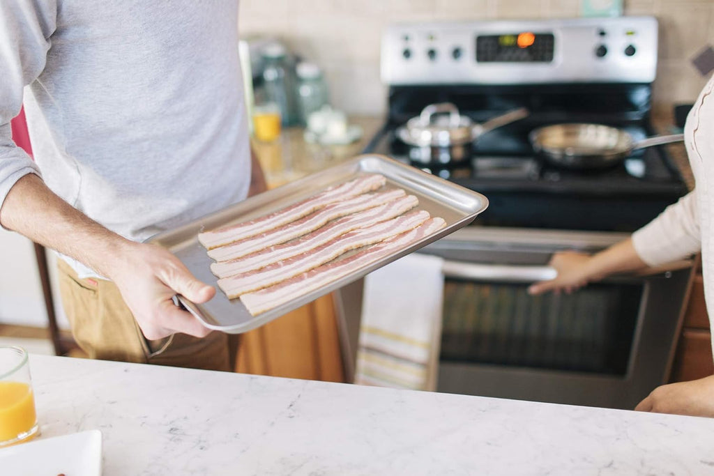 360 Stainless Steel Jelly Roll Pan, Handcrafted in the USA, 5 Ply, Surgical Grade Stainless Bakeware, Dishwasher Safe, Professional Grade, Use as Baking Pan, Roasting Pan (14"x10")