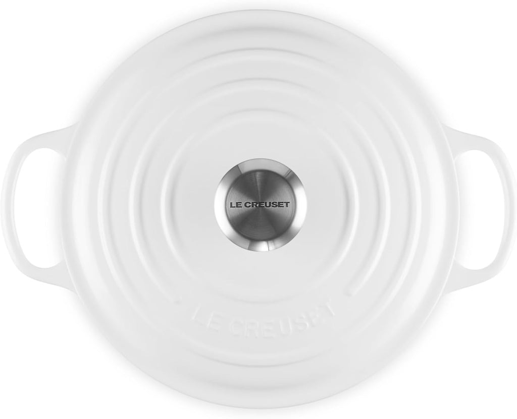 Le Creuset Enameled Cast Iron Signature Round Wide Dutch Oven, 3.5 qt., White