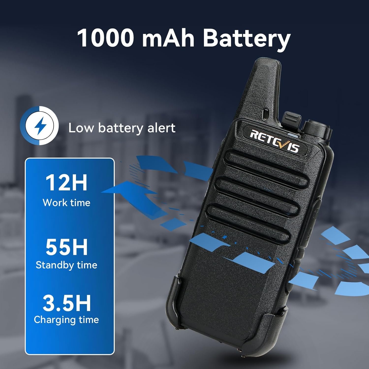 Retevis RT22 Walkie Talkies Mini, Rechargeable Two Way Radio Long Range, 2 Way Radio Small, Portable VOX, for Business Commercial Work School Church Restaurant (20 Pack,Black)
