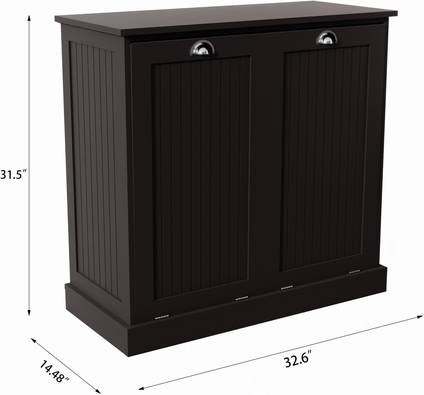 Contemporary Storage Cabinet, Two-Compartment Tilt-Out Laundry Sorter Cabinet, for Bathroom Hallway,for The Kitchen