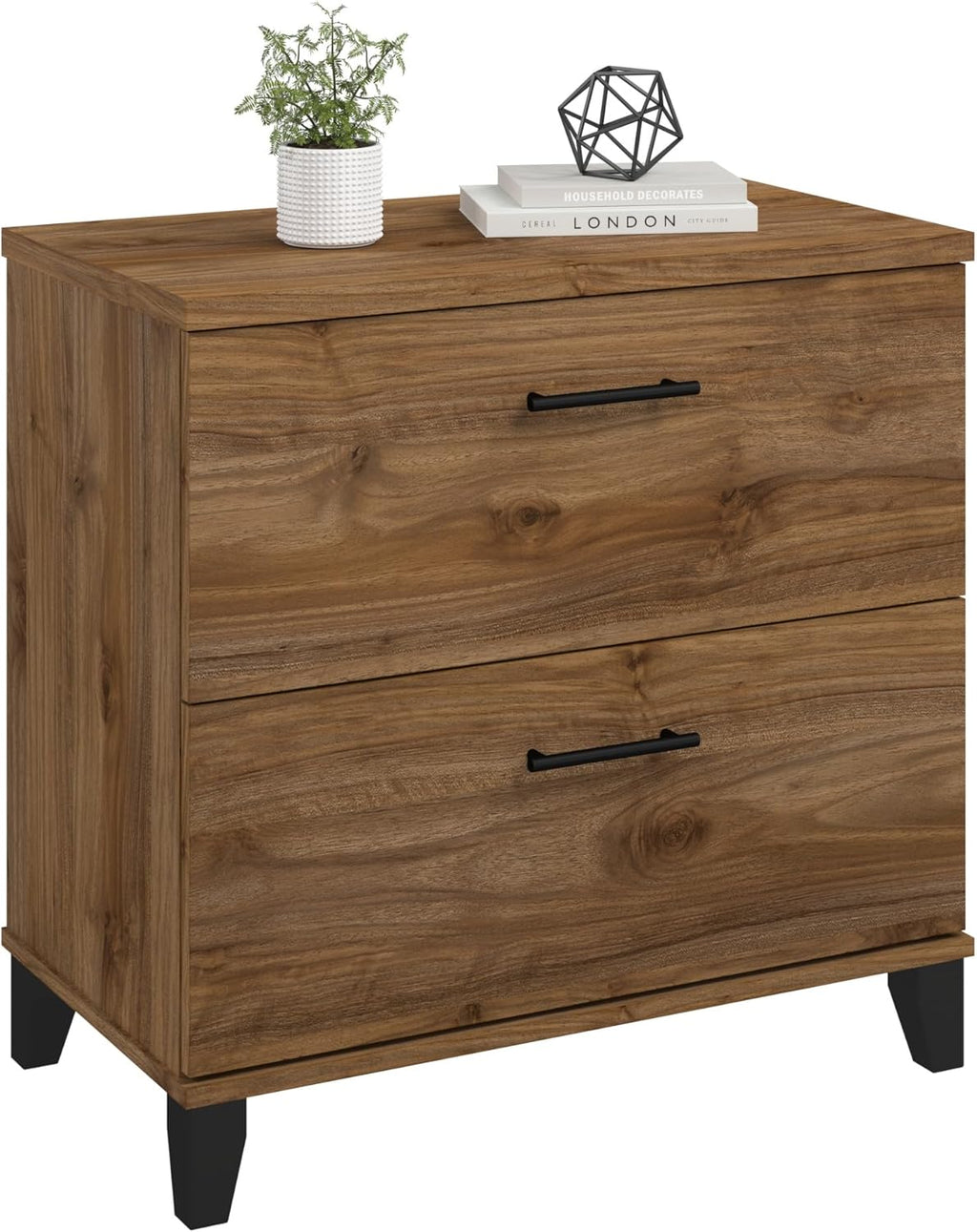 Bush Home 2 Drawer Lateral File Cabinet, Letter and Legal-Size Document Storage for Home or Professional Office, Somerset Collection, Fresh Walnut