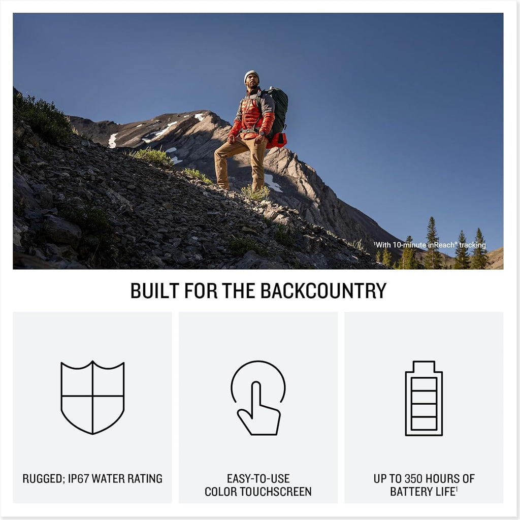 Garmin inReach® Mini 3, Rugged Compact Global Satellite Communicator with Color Touchscreen, Two-Way Texting, Emergency SOS Messaging & Long Battery Life Up to 350 Hours with 10-min inReach® Tracking