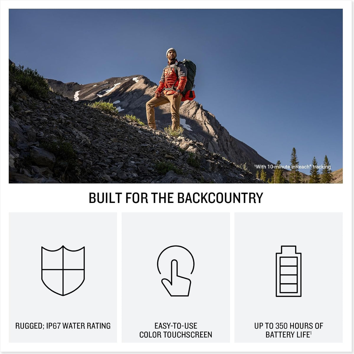 Garmin inReach® Mini 3, Rugged Compact Global Satellite Communicator with Color Touchscreen, Two-Way Texting, Emergency SOS Messaging & Long Battery Life Up to 350 Hours with 10-min inReach® Tracking
