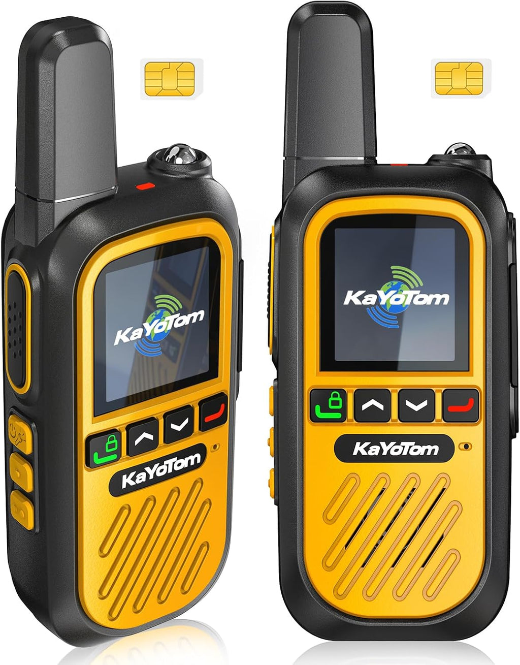(Lifetime Free) Walkie Talkies Long Range Global Unlimited Range 4G LTE PoC Two-Way Radios (5000+ Miles) Rugged & Waterproof Rechargeable for Construction,Truck Fleets,Families (2-Pack and SIM)