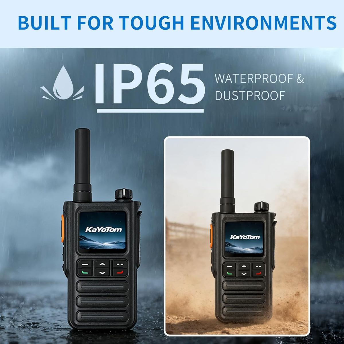 Lifetime Free Rapid GPS Unlimited Range Global Walkie Talkies – Long Range Two Way Radio, IP65 Waterproof, AI Noise Cancellation for Nationwide Outdoor, Logistics, Road Trips & Family (2-Pack)