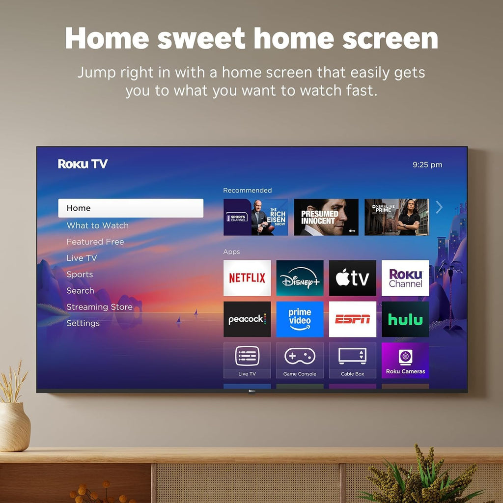 Roku 55-Inch Select Series 4K UHD Smart TV - HDR, Dolby Audio, Compatible with Alexa, Voice Remote, Bluetooth Mode, w/AUX HDMI Cable, CPS 1-Year Protection Plan + Streaming kit