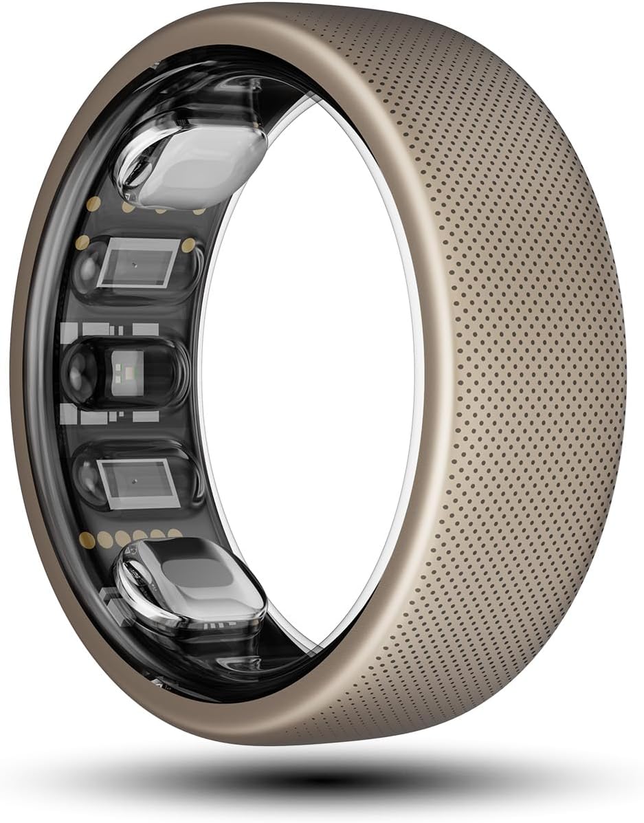 Amazfit Helio Smart Ring Health Tracker, Fitness Tracker Ring, No Subscription, Monitors Sleep, Heart Rate & Stress, Titanium Alloy, Fast 1.4-Hr Charging, Water-Resistant, Size Before You Buy(Size 12)