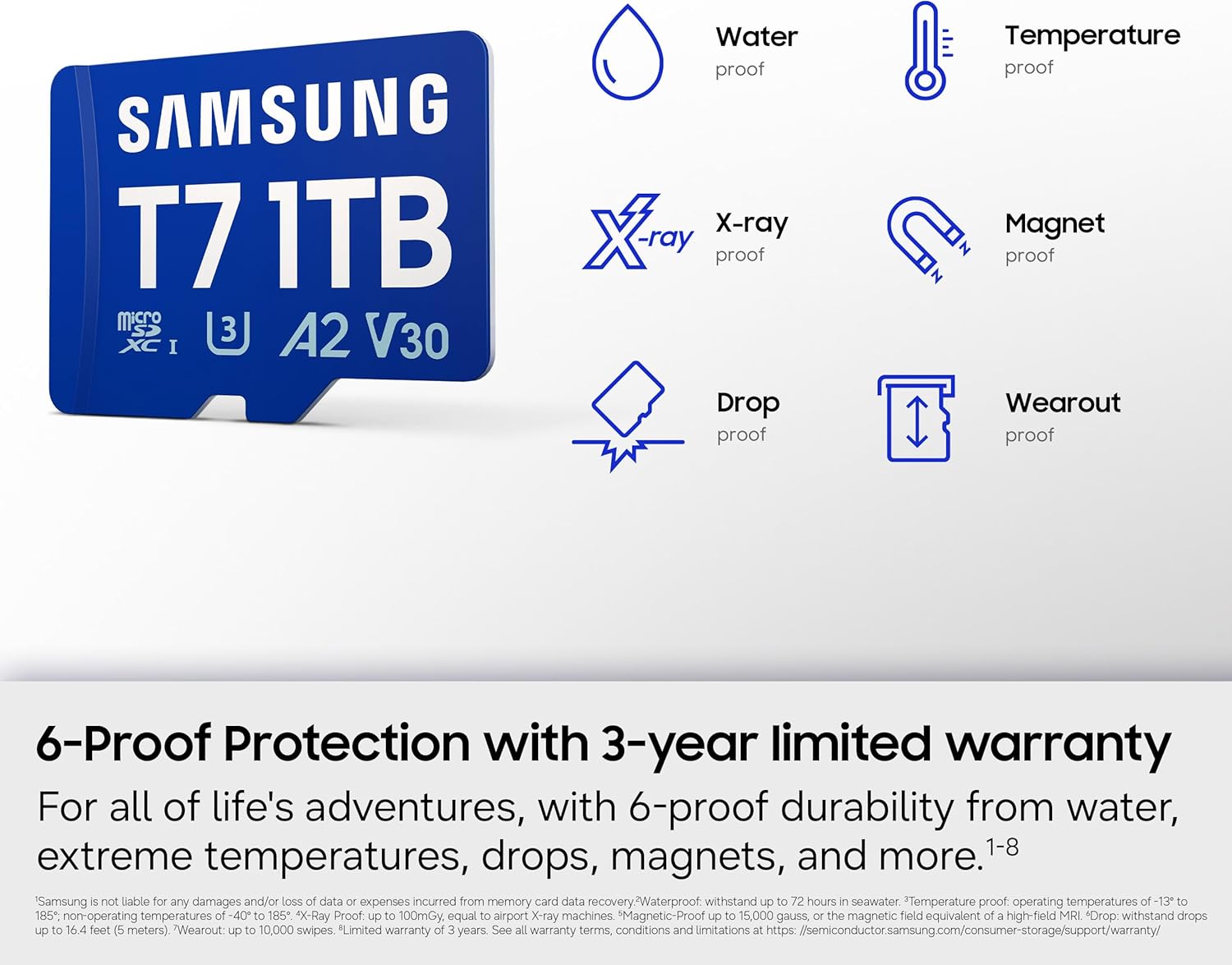 Samsung microSDXC T7 1TB, Transfer Speeds Up to 170 MB/s, Made for Casual Gamers, Amateur Creators, & Everyday Users (MB-MB1T0T/AM)